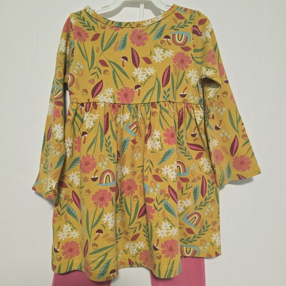 Toddler Girl 2T Fall Dress Mustard Yellow/ Pants - Picture 3 of 13